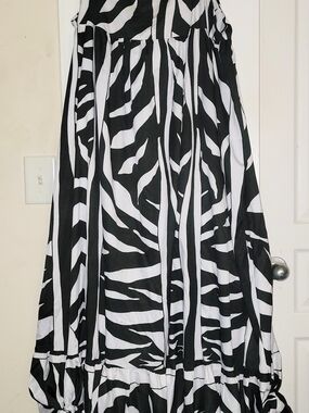 Black & White Zebra Print Maxi Dress